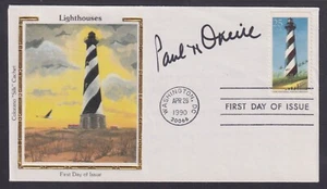 Paul O'Neill, 72nd Treasurer of the United States, signed Lighthouse FDC - Bild 1 von 1