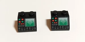 2 Stück Lego 3039pb041 2x2 45° Schrägstein bedruckt Radar Computer – Schwarz - Bild 1 von 3