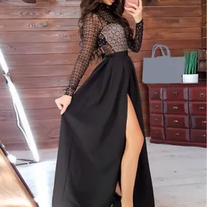 Elegantes Damenkleid Party Maxi Lässig Sexy Patchwork-Kleid æ - Bild 1 von 9