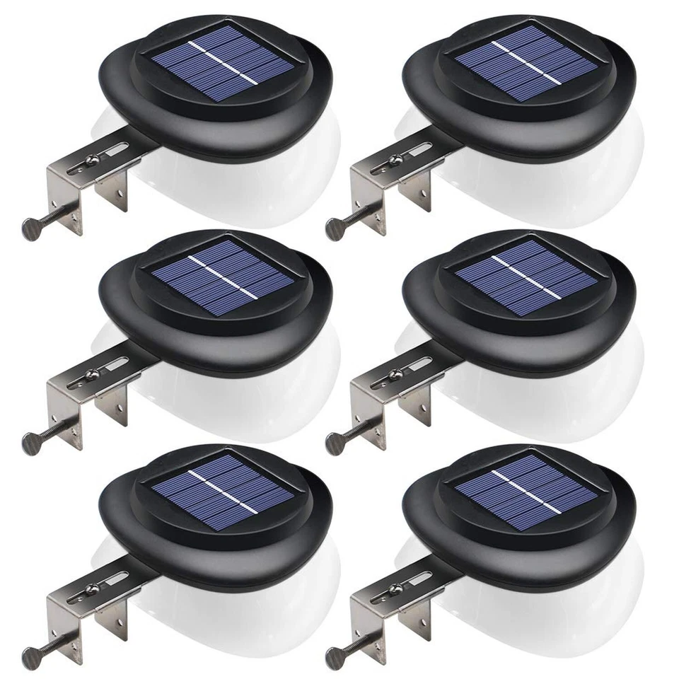 Solar Gutter Lights Upgraded 9 LED Outdoor Waterproof Fence Post Lights Dark Sen