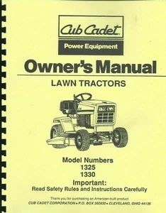 Cub Cadet 1325 & 1330 Owner's Manual - Picture 1 of 2