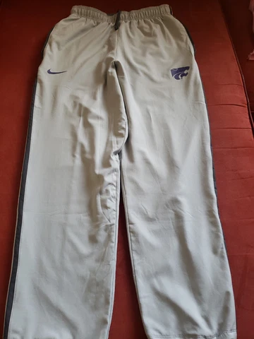 Kansas State Wildcats NIKE Gray/Purple logos NCAA Sport Pants Mens L pre owned Cover