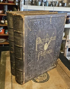 Picturesque America 1st Edition by Appleton Two (2) Volumes 1872 1874 Gilted - Imagen 1 de 21