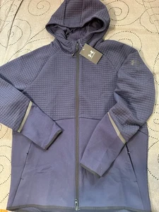 UNDER ARMOUR UNSTOPPABLE SEMI SPHERE DARK BLUE HOODIE JACKET SIZE M MEN $120.00 - Picture 1 of 4