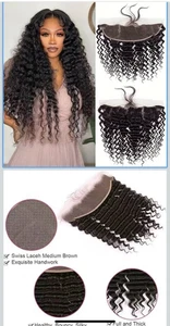 Lot of 14 Deep Curly Wave Hair Bundles with Lace Closure Hair Extensions (READ) - Picture 1 of 13