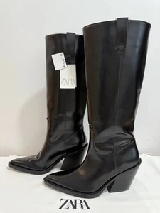 Botas Altas De Cowboy Con Tacón Zara 2025 Talla UK6 EUR39 US8 Ref 3006/410/800 - Bild 1 von 9