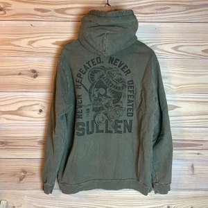 Sullen Art Collective Hoodie Herren Extra Large Heavyweight Army Green Skull Snake - Bild 1 von 12