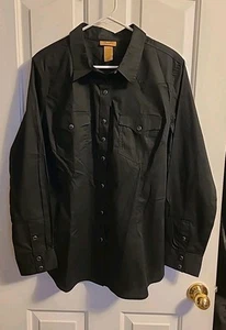 NWT Wrangler Black Snap Down Shirt Women’s Size XL - Picture 1 of 8