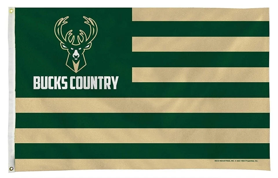 Bandera Milwaukee Bucks 3x5 Country Design Premium con ojales de metal... Foto 1 de 1