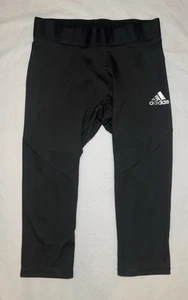 Adidas Base Layer Women Sz L Black Alphaskin Aeroready Capri Legging Compression - Picture 1 of 4