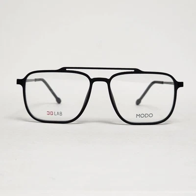 MODO Zeta Unisex Ultra-Light Titanium Square Aviator Glasses in Black | 54mm - Image 1 of 4