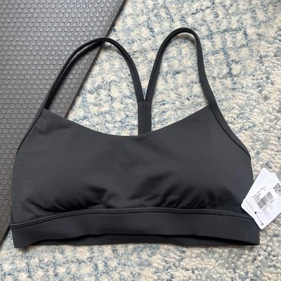 Lululemon FLOW Y NULU BRA GRAPHITE GREY  SZ 6  NWT - Image 1 of 4