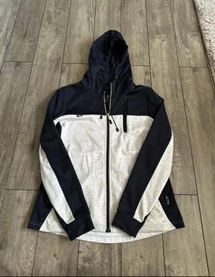 Sudadera con capucha reflectante con cremallera para mujer CAT Caterpillar H20 azul marino/gris talla mediana Foto 1 de 4