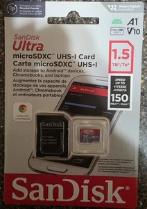 SanDisk 1.5 TB Ultra Micro SD SDXC MicroSD Class 10 150MB/s, New & Sealed - Photo 1/1