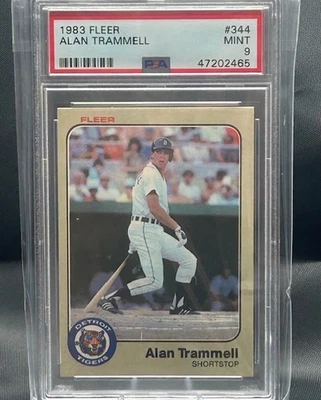 Alan Trammell 1983 Fleer #344 MLB Detroit Tigers béisbol - PSA 9 Foto 1 de 2