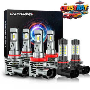 6x 9005 H11 9145 LED Combo LED Headlight High Low Beam Bulbs Kit 6000K White - Imagen 1 de 13