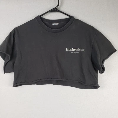 Budweiser Mujer M/L Corte Cuadrado Corto Camiseta Negra Camisa para Beber Boxy Grunge Foto 1 de 4