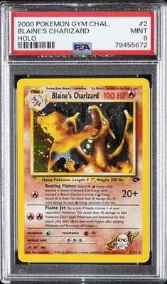 2000 POKEMON GYM CHALLENGE HOLO #2 BLAINE'S CHARIZARD PSA 9 - Image 1 of 2