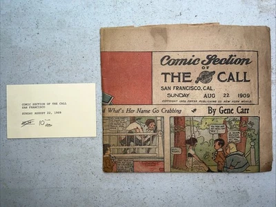 Rare 1909 Comic Section of The San Francisco Call Newspaper Gene Carr *FRAGILE* - Image 1 of 4