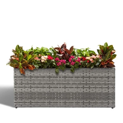 Large Rectangular Block Planter Box Handmade Wicker Tall Planters for Outdoor... - Image 1 of 4