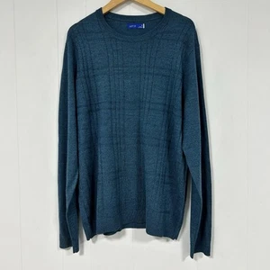 APT 9 Men’s XXL Teal Merino Wool Blend Sweater Modern Luxe Crewneck Ultra Soft - Picture 1 of 8