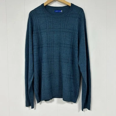 APT 9 Men’s XXL Teal Merino Wool Blend Sweater Modern Luxe Crewneck Ultra Soft - Image 1 of 4