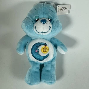 Carlton Cards Vintage Cuidado Oso Peluche Hora de Dormir Oso Azul 7.5" Moon Beanie - Imagen 1 de 13