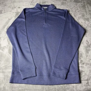 Suéter de golf Peter Millar 1/4 cremallera para hombre M corona azul cómodo enclavamiento - Imagen 1 de 13
