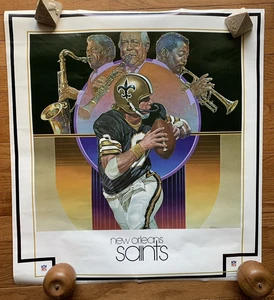 Póster clásico de los New Orleans Saints 1979 DAMAC equipo NFL arte temático 23x25 Chuck Ren - Imagen 1 de 7