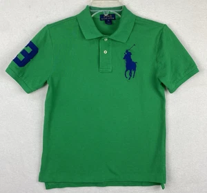 Polo Ralph Lauren Boys M (10-12) Green Polo Cotton Embroidered Big Blue Pony #3 - Picture 1 of 7