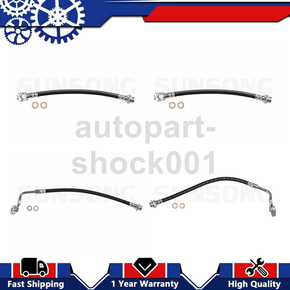 Manguera de línea de freno delantero trasero Sunsong para Chevrolet Impala 2006 2007 2008 2009 Foto 1 de 4