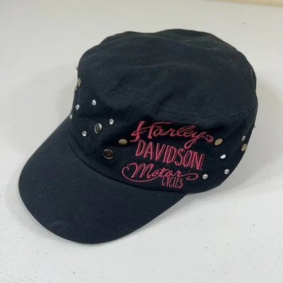Gorra Harley Davidson estilo cadete para mujer con tachuelas y tirantes traseros Foto 1 de 4