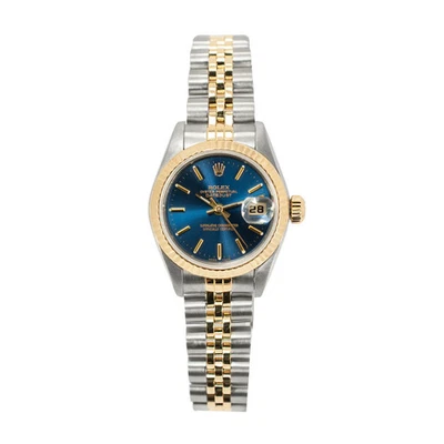 Reloj Rolex Lady Datejust 26MM 69173 esfera azul estriado Jubileo oro 18K acero Foto 1 de 4
