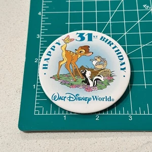 Walt Disney World Cast Member 31th Birthday 3" Round Pin Bambi - Picture 1 of 2