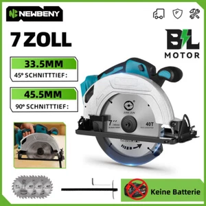 7 Zoll Bürstenlosen Akku Kreissäge Handkreissäge Säge Mit 3 Sägeblatt Für Holz - Bild 1 von 21