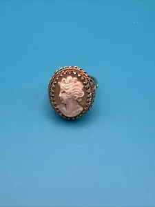 Anello vintage in oro giallo 14 kt con cammeo misura 9, 5,4 g - Foto 1 di 4