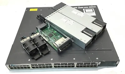 Cisco WS-C3750X-48PF-S 48 Port PoE Gigabit Switch w/ C3KX-NM-10G & Dual 1100WAC - Image 1 of 4
