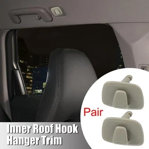 2pcs Gray Interior Roof Hook Hanger Trim for Volvo S90 V90 XC40 XC60 2018-2021 - Picture 1 of 6