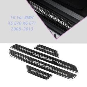 Nueva cubierta adhesiva panel de umbral de fibra de carbono para BMW X5 E70 X6 E71 08-13 - Imagen 1 de 6