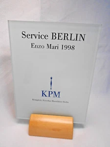 KPM geschliffenes Glas Aufsteller Werbeaufsteller Service Berlin Enzo Mari - Picture 1 of 5