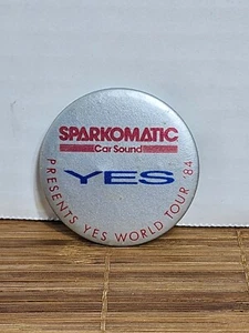 Vintage 1984 YES "90125" WORLD TOUR 2" Button Pin Sparkomatic Presents 84 Rare - Picture 1 of 2