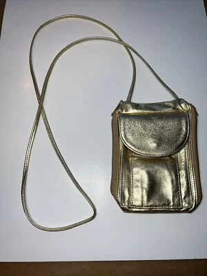 Bolso de mano de cuero genuino Paul Joseph bandolera dorada Foto 1 de 4