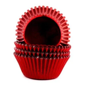 Foil Cupcake Liners Standard Valentine's Day Party Baking Cups 100 Pcs () Red - Picture 1 of 5