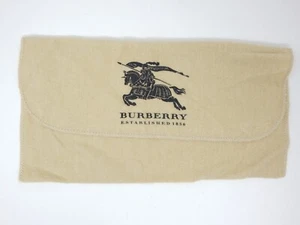 BURBERRY Authentic Dust Cover Bag Storage Fold Over Pouch Glasses Logo 9” X 5” - Picture 1 of 5