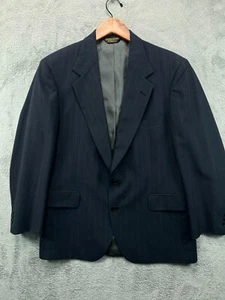 Herren 40 Vintage Johnny Carson Sport Mantel Blazer Anzug Jacke Blau Streifen Einreiher - Bild 1 von 9