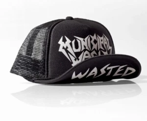 New Municipal Waste White Logo Flip Bill Adjustable Snapback Black Trucker Hat - Picture 1 of 3