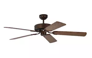 Ceiling Fan Without Light Living Room Oak Bronze Potkuri - Picture 1 of 2