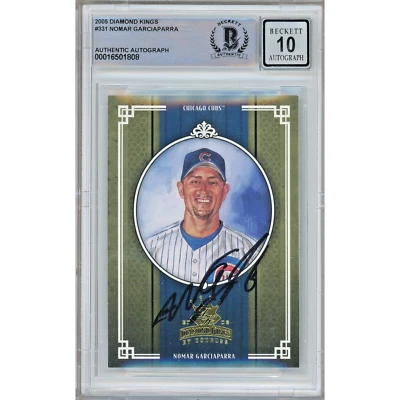Nomar Garciaparra Signed 2005 Diamond Kings #331 Card Beckett AUTO 10 Slab Cubs - Image 1 of 4