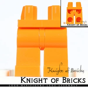 Lego Minifigur Beine ORANGE solide einfache Jeans - Bild 1 von 4