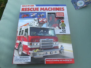 BUILD MY OWN RESCUE MACHINES BOOK AND PLAY SET BUILDING BLOCK MODELS FIRE ENGINE - Picture 1 of 12